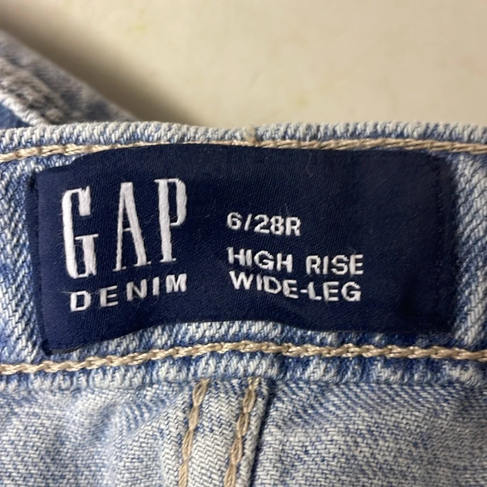 Gap denim women’s high rise wide leg jeans size 6/28 regular 100% cotton - Picture 7 of 10
